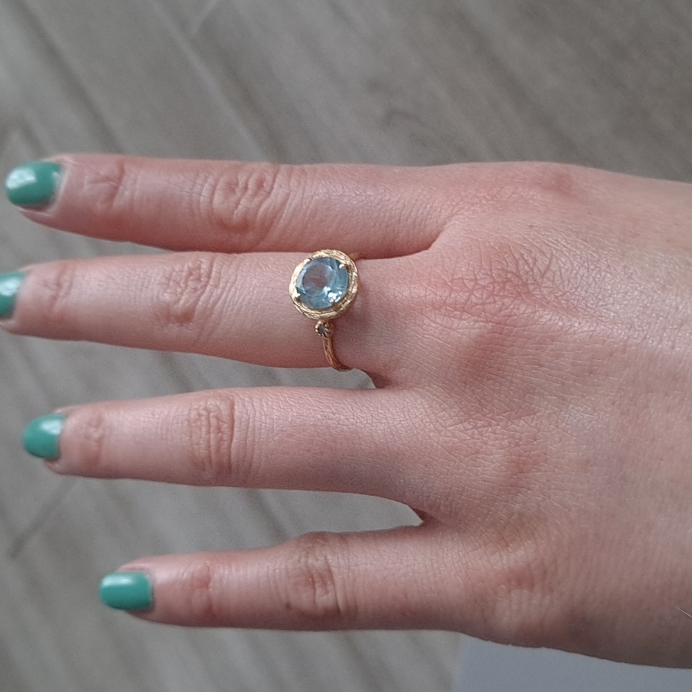 14K gold aquamarine ring - Picture 12 of 16